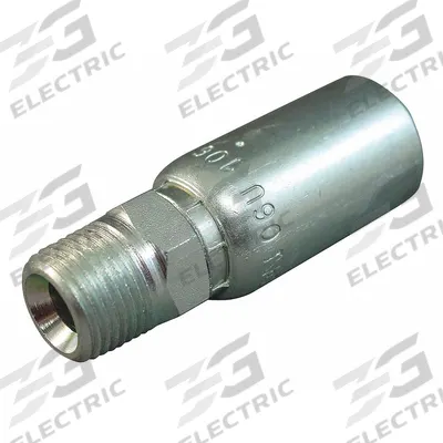 KURT Hydraulic Crimp Fitting: Carbon Steel, Straight, -20 For Hose Dash Size - Kurt Crimp Hydraulic Hose Fittings with NPT Connection