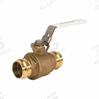 JOMAR VALVE Manual Two-Way Ball Valve: 1 1/2 in, Brass, Straight, Press x Press, Full Port Ball Port (MPN 100-207SSG-LH). Key specifications — Brand: JOMAR VALVE; Handle: Locking Lever.