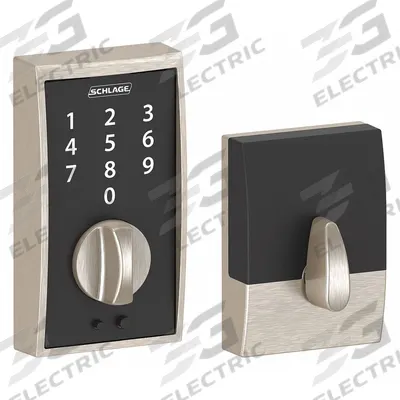 SCHLAGE RESIDENTIAL Electronic Keyless Lock: 1 3/4 in Door Thick - Max, Push Button - Electronic Keyless Access Deadbolts