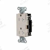 HUBBELL Receptacle: Decorator Duplex, 5-20, Light Almond, 125V AC, 20 A, 2 Pole / 3 Wire (MPN HBL2162STLATR)