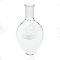 CHEMGLASS Boiling Flask: 500 mL, Colorless, Pear, A, 24/40 Compatible with Stopper Size (MPN CG-1554-06). Key specifications — Shape: Pear; Body Color: Colorless; Brand: CHEMGLASS; Compatible with Stopper Size: 24/40; USP Specification: Type I.