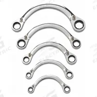 GEARWRENCH Box End Wrench Set: Alloy Steel, Chrome, 5 Tools, 10 mm to 22 mm Range of Head Sizes, Std (MPN 9850). Key specifications — attr324927: GEARWRENCH; attr309452: Tray; attr309451: Yes; attr309461: Chrome; attr309460: Alloy Steel; attr309463: No; attr309449: 10 mm to 22 mm.