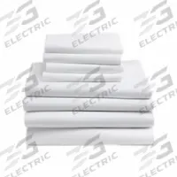 R & R TEXTILE Flat Sheet: Full, 90 in Overall Lg, 54 in Overall Wd, T180, White, Sewn Corner (MPN INT-100494). Key specifications — Color: White; Fabric Material: 55% Cotton; Thread Count: T180; Brand: R & R TEXTILE; Hem/Pocket Size: Flat Sheet - N/A; Sheet Color: White.