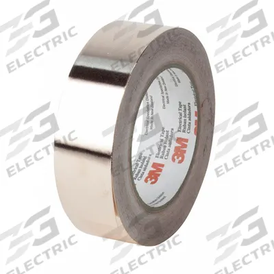 3M Conductive Electrical Tape: 1 in Wd, 36 yd Lg, 2.6 mil Thick, 600 V Volt Rating - Conducting Electrical Tape with Non-Conductive Adhesive