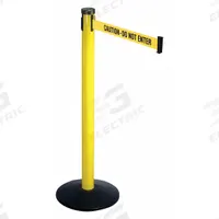 RETRACTA-BELT Barrier Post with Belt: Yellow, No Pattern, Caution Do Not Enter, 10 ft Belt Lg (MPN 301YA-CAU). Key specifications — attr981468: Cast Iron; attr981465: Yellow; attr981461: RETRACTA-BELT; attr981440: Aluminum; attr981443: Yellow; attr981449: Caution Do Not Enter; attr981448: Black.