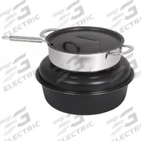 SPRING USA Soup Station: 6 qt Capacity, 11 7/8 in Overall Wd, 12 in Overall Ht, Hinged, Black/Silver (MPN 2385-8/6). Key specifications — Manufacturer Part Number: 2385-8/6; Material: Stainless Steel; Sub-brand: Seasons; Product Type: Soup Station; Lid Attachment : Hinged; Brand: SPRING USA; NSF Certified: No; Color: Black.