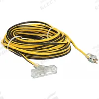 APPROVED VENDOR Extension Cord: Outdoor Use, 100 ft Lg, 3 Outlets, 5-15P, 12/3, SJTW, Black/Yellow (MPN 1XUR4). Key specifications — Brand: APPROVED VENDOR; Temperature Rating: -40° to 167°F; NEMA Plug Configuration: 5-15P.