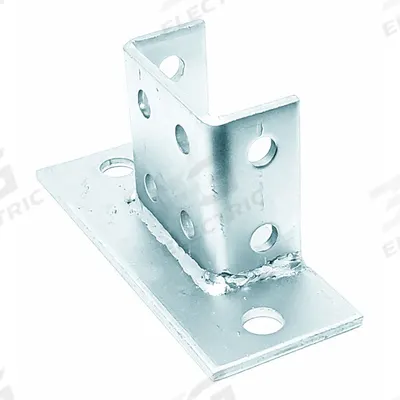 VAST Strut Channel Fitting: 1 5/8 in x 3 1/4 in For Strut Channel Size, Electroplated - Post Bases for Double Channels