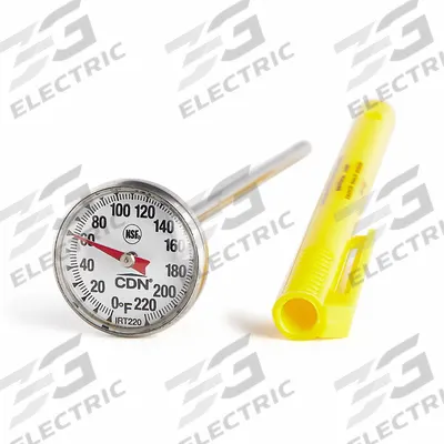 CDN Thermometer: Cooking, Analog, 5 1/2 in Overall Lg, 1 in Dial Size, 1 in Dia - Analog Dial Thermometers for Food