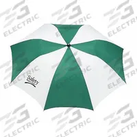 QUALITY RESOURCE GROUP Umbrella: 42 in Arc Lg, Green/White, 42 in Open Dia, Polyester, Auto Open (MPN 9WTC10). Key specifications — Brand: QUALITY RESOURCE GROUP; Canopy Color: Green/White; Features: Ergo-dynamic Handle; Includes: (1) Sleeve Cover; Opening/Closing Mechanism: Automatic Open.
