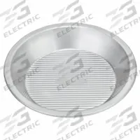CHICAGO METALLIC Pie Pan: Pie Pan Pan, Aluminized Steel, Glazed, 10 in Overall Dia, 22 ga Gauge (MPN 23100). Key specifications — Bead Closure: Closed Bead; Coating: Glazed; Pan Style: Pie Pan; Perforation: Solid; Brand: CHICAGO METALLIC; Color: Silver; Material: Aluminized Steel; NSF Certified: No.
