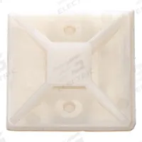 APPROVED VENDOR Cable Tie Mounting Pad: 0.54 in Slot Wd, 0.54 in Slot Ht, Natural, 1.5 in Wd, 100 PK (MPN 6EEF3). Key specifications — For Use With: Cable Ties from 18 To 51 lb Tensile Strength; Size: 1.5 in L x 1.5 in W x 0.3 in H; Color: Natural; Brand: APPROVED VENDOR.
