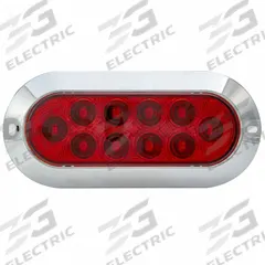MAXXIMA Stop, Turn, and Tail Combination Light: LED, Stop, Turn, and Tail Combo Light, Red, Oval (MPN M63320R-ACH). Key specifications — Standards: DOT/SAE J2040; Electrical Connection: (3) Blunt Cut Leads; Brand: MAXXIMA; Installation Type: Permanent; Lens Color: Red; Mount Type: Screw; Lighting Technology: LED; Light Type: Stop, Turn, and Tail Combination Light.