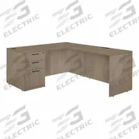 REGENCY Desk: Particle Board, Oak, 1 Pedestals, 3 Drawers, 60 in Overall Wd, 29 in Overall Ht (MPN LLDSPF603047NO). Key specifications — Desktop Material: Particle Board; Includes Modesty Panel: Yes; Kit Product Type: Double Pedestal Desk; Desktop Color: Oak; Brand: REGENCY; Frame Color: Noble Oak; Frame Material: Particle Board; Product Type: Desk.