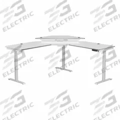 VERSADESK Standing Desk: White, Wood, 72 in Overall Wd, 72 in Overall Dp, 45 1/2 in Max Desktop Ht (MPN VT1287272-03-05). Key specifications — attr989930: White; attr989931: Steel; attr989903: VERSADESK; attr989914: White; attr989916: Wood.