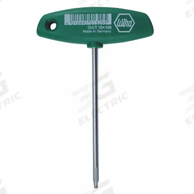 WIHA Hex Key: 0 Ball Ends, T15 Tip Size, Metric, Short, Chrome Vanadium Molybdenum - T-Shaped Hex Keys