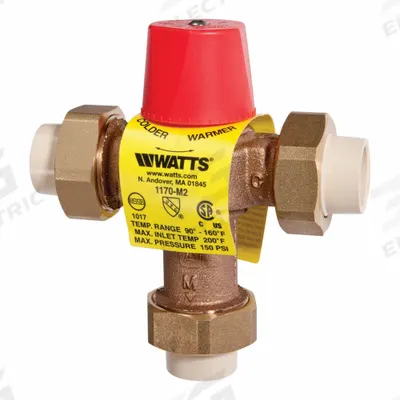 Watts Thermostatic Mixing Valve: 1/2 in Inlet Connection Size - Point-of-Source Mixing Valves