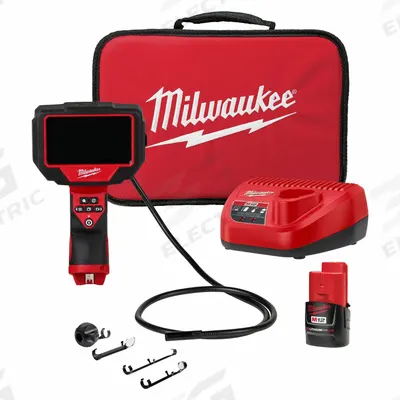 MILWAUKEE Inspection Camera: 480 x 272, 4 ft Shaft Lg, 0.32 in Shaft Dia, 10 mm Camera Dia - Standard Single View Borescopes