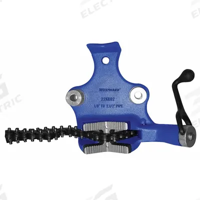 WESTWARD Bench Chain Vise: 0.13 in – 2.5 in Pipe Size Range, 3 1/2 in Max Ht, 2 1/2 in Min Ht - Bench Chain Vises