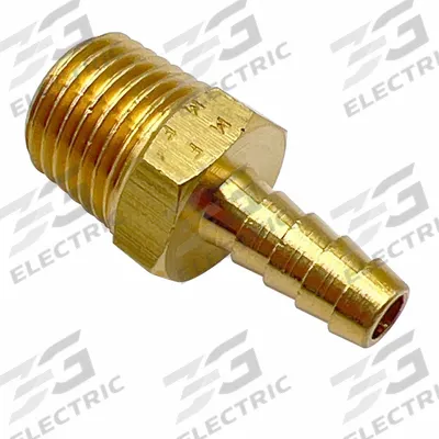 LEGRIS Barbed Fitting Adapter: 10 mm Pipe x 8 mm ID Size, BSPT x BSPT, Brass, Rigid - Standard Brass Barbed Tube Fittings