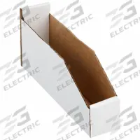 PACKAGING CORPORATION OF AMERICA Corrugated Shelf Bin: 11 in Overall Lg, 2 1/4 in x 4 3/4 in, White (MPN 1W765). Key specifications — Brand: PACKAGING CORPORATION OF AMERICA; % Recycled Content: 30-45%; Manufacturer Part Number: 1W765; Includes Dividers: Dividers Not Included; Electrostatic Discharge: Not Electrostatic Discharge Conductive.