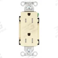 BRYANT Receptacle: Decorator Duplex, 5-15, Ivory, 125V AC, 15 A, 2 Pole / 3 Wire (MPN DRS15ITR)