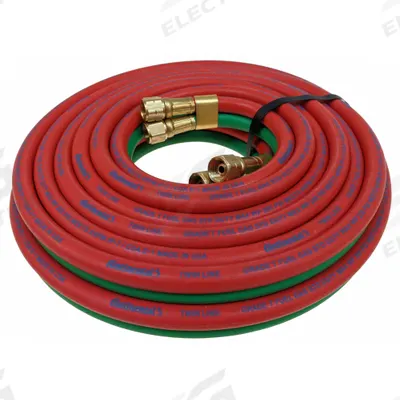 CONTINENTAL Twin Line Welding Hose: 3/8 in Hose Inside Dia., Green/Red, BB x BB, 50 ft Hose Lg - Grade T Twin-Line Welding Hose Assemblies