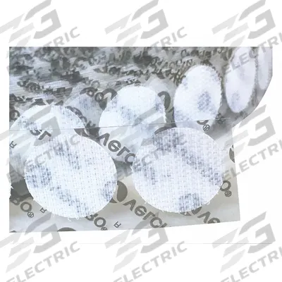 VELCRO BRAND Hook-and-Loop Fastener: Disc, 5/8 in Overall Dia, Hook, White, Adhesive - Pre-Cut Discs