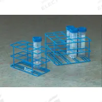 Tube Rack: 5 7/8 in Overall Wd, 3 5/8 in Overall Ht, 3 1/4 in Overall Lg, Steel, Blue, (8) Places (MPN F18794-0000). Key specifications — Material: Steel; Mounting Location: Benchtop; Color: Blue; Product Type: Test Tube Rack; Total Holding Capacity: (8) Places; Brand: SP SCIENCEWARE.