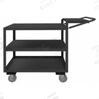 APPROVED VENDOR Utility Cart: 1,200 lb, 3 Shelves, 55 in L x 31 in W x 39 in H Overall Dim, Flat (MPN OPCFS-2448-3-BLU-95). Key specifications — Caster Wheel/Tread Material: Polyurethane; Brand: APPROVED VENDOR; Caster/Wheel Configuration: (2) Rigid.