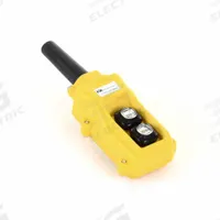 KH INDUSTRIES Pendant Control Station: (2) Push Buttons, 1NO, No Legend, NEMA 4/4X, (2) Push Buttons (MPN CPH02-C02-000A). Key specifications — AC Contact Rating: 5 A @ 125/240 V; Action: Momentary/Momentary; DC Contact Rating: 0.4 A @ 120 V; Enclosure Material: Thermoplastic; Hub Style: Dead-End; Legend: No Legend; Operator Configuration: (2) Push Buttons; Brand: KH INDUSTRIES.