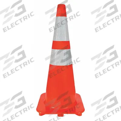 APPROVED VENDOR Traffic Cone with Bands: MUTCD/NCHRP-350, 28 in Cone Ht, Orange, High-Intensity Prismatic - Traffic Cones for Roadway Use