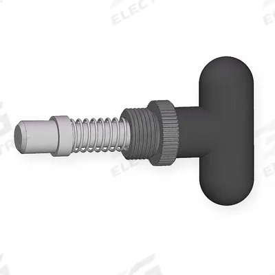 INNOVATIVE COMPONENTS Weld Mount Retractable Spring Plunger: Rounded T-Knob - Nonlocking T-Handle Weld-Mount Indexing Plungers