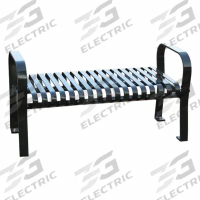 THOMAS STEELE Outdoor Bench: Carnival, 46 in Overall Lg, 18 in Overall Ht, Black, Black - Powder Coated Steel Benches