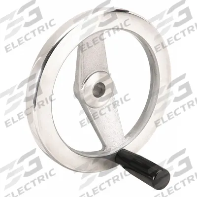 KIPP Hand Wheel: Spoked, Revolving Handle, Aluminum, 3/8 in Bore, 80 mm Dia - Spoked Hand Wheels with Revolving Handle