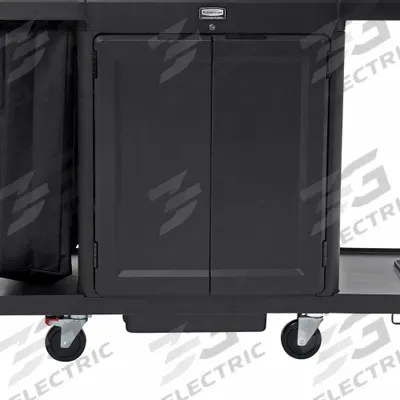 RUBBERMAID COMMERCIAL PRODUCTS Locking Door Kit: Black, 33 1/8 in Overall Ht - Housekeeping Cart Accessories