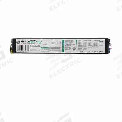 GE LAMPS Fluorescent Ballast: 120 to 277V AC, 3/4 Lamps Supported - Programmed Rapid Start Electronic Fluorescent Ballasts