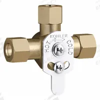 KOHLER Mixing Valve: For 24154 Series Series, Use with Hot/Cold Water, Brass, Unfinished (MPN K-24154-RP). Key specifications — Compatible Series: 24154 Series; For Water Temperature: Hot/Cold; Compatible Brand: Kohler®; Product Type: Mixing Valve; Includes: Compression Sleeves; Material: Brass.