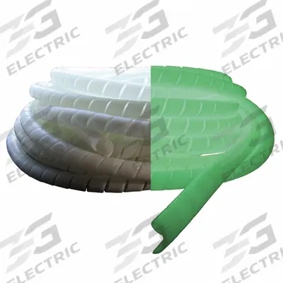 CAPLUGS NightGlow Spiral Wrap: 7/8 in Dia, 66 ft Lg, Off White, Polyethylene - Luminescent/Glow-in-the-Dark Spiral Hose Wraps