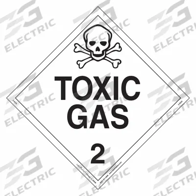 LABELMASTER Toxic Gas Placard: Toxic Gas, 10 3/4 in x 10 3/4 in, 10 3/4 in Label Ht - Class 2: Gases