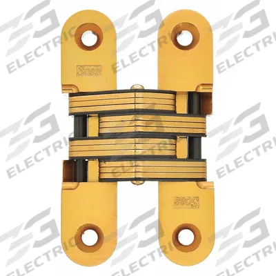 SOSS Concealed Hinge: Brass, 4 5/8 in Leaf Ht, 1 in Leaf Wd, Full Mortise Mounting - Full Mortise-Mount Concealed Hinges