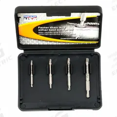 ALDEN Screw Extractor Set: 4 Pc, Double End Extractor Bit, Size #1/#2/#3/#4, #5 to 1/4 in Capacity (MPN 4507P). Key specifications — attr1030267: ALDEN; attr1030276: #5 to 1/4 in; attr1030283: 4507P; attr1030273: #2; attr1075325: M3 to M6.