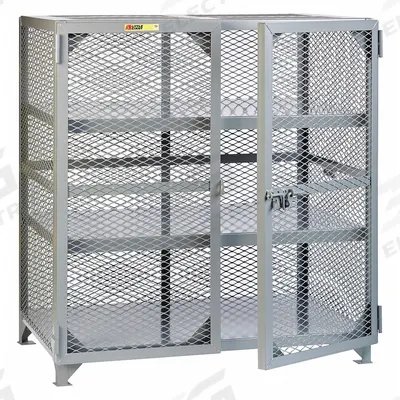 LITTLE GIANT Bulk Storage Locker: 61 in x 39 in x 52 in, 2 Fixed Shelves, Legs, Gray - Industrial Ventilated Shelf Cabinets
