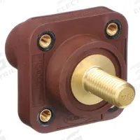 Single Pole Receptacle: Brown, Straight Taper Nose Mating, Threaded Stud Termination, 400 A (MPN HBLFRSCBN). Key specifications — Series: 16; Receptacle Gender: Female; Brand: HUBBELL.
