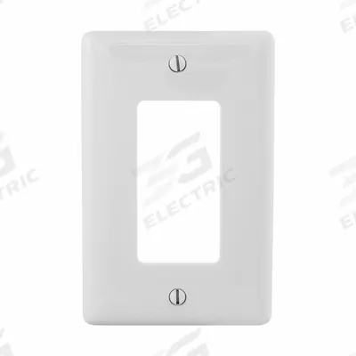 HUBBELL Wall Plate: Decorator-Rocker, 1 Gang, White - General Purpose Wall Plates