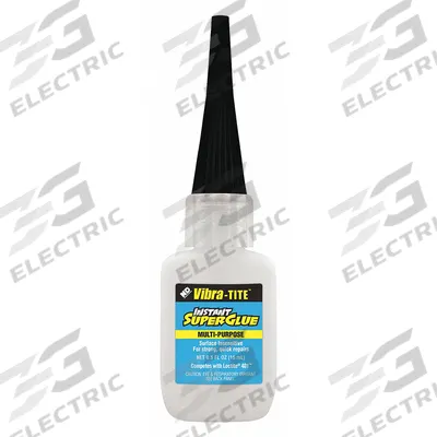 VIBRA-TITE Instant Adhesive: 301, Gen Purpose, 0.5 fl oz, Bottle, Clear, Thin Liquid - General Purpose Instant Adhesives