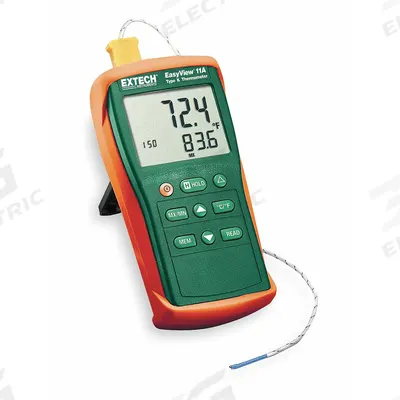 EXTECH Thermocouple Thermometer: -58°F to 1,999°F, For Type K Thermocouple Type - Thermocouple Meters without Data Output