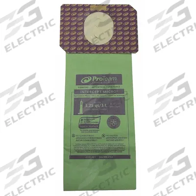 PROTEAM Vacuum Bag: ProTeam, 107251/107252, Dry, Paper, 2-Ply, Std - Upright Vacuum Bags