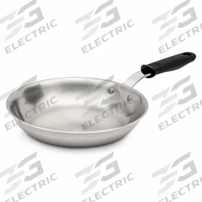 VOLLRATH Fry Pan: 12 11/16 in Top Dia, Stainless Steel, Silver, Silicone, NSF Certified - Uncoated Frying Pans