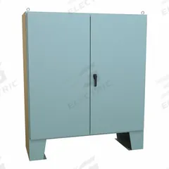 HAMMOND Electrical Enclosure: Steel, 72 in x 72 in x 25 in, NEMA 12, w/Panel, Solid Cover, Hinged (MPN 1422F24F). Key specifications — Brand: HAMMOND; Closure Method: Handle; Knockouts: Not Included.